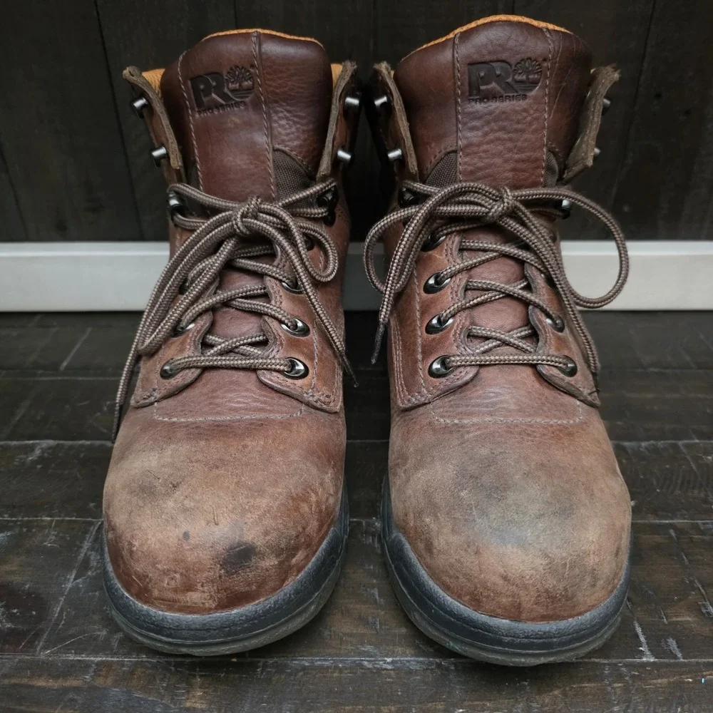Timberland PRO Series Steel‎ Toe Safety Boots Womens 8.5M Brown Leather 26388